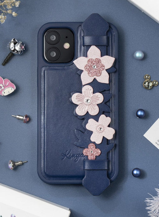 Kingxbar Sweet Series case decorated with original Swarovski crystals iPhone 12 Pro / iPhone 12 blue - Cell phone cases