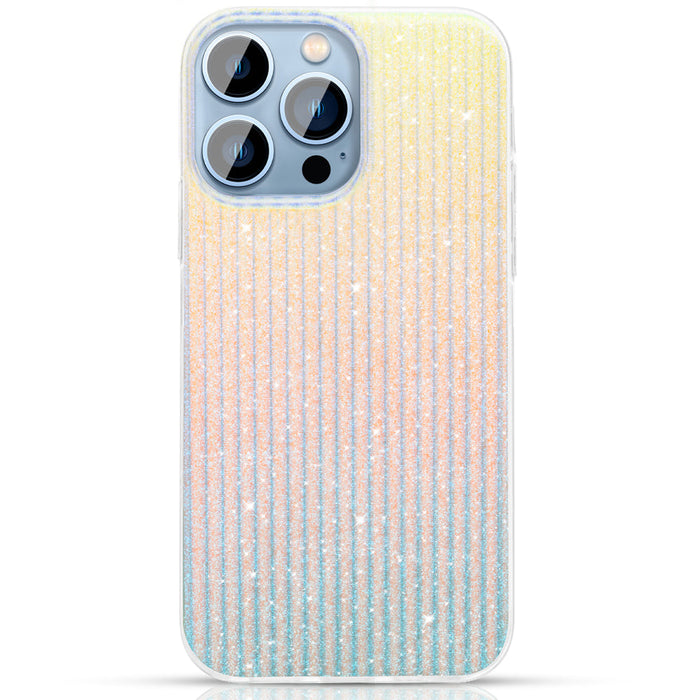 Kingxbar Travel Series luxurious elegant case for iPhone 13 Pro blue-orange (Clouds) - Cell phone cases