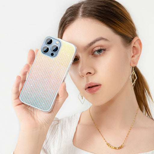 Kingxbar Travel Series luxurious elegant case for iPhone 13 Pro blue-orange (Clouds) - Cell phone cases