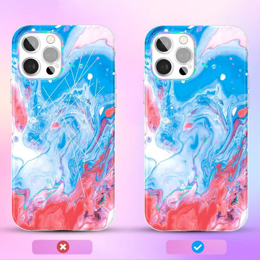 Kingxbar Watercolor Series color case for iPhone 12 Pro Max Blue-pink - Cell phone cases and covers<<<HurtelXML