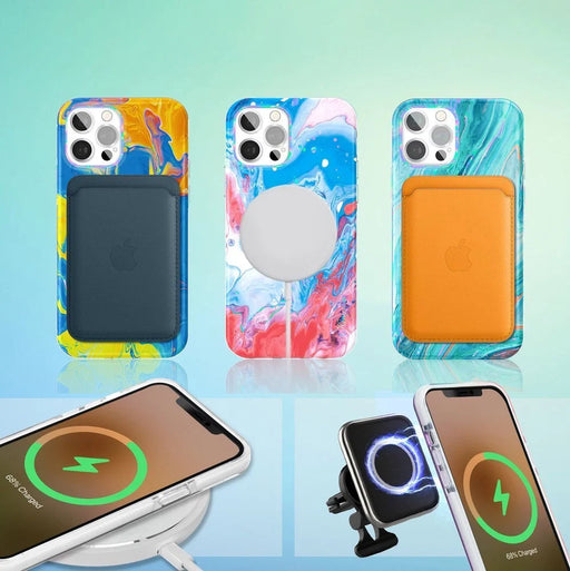 Kingxbar Watercolor Series color case for iPhone 12 Pro Max pink-green - Cell phone cases and covers<<<HurtelXML