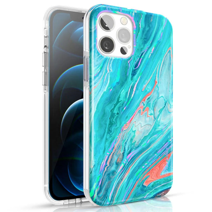 Kingxbar Watercolor Series color case for iPhone 12 Pro Max pink-green - Cell phone cases and covers<<<HurtelXML