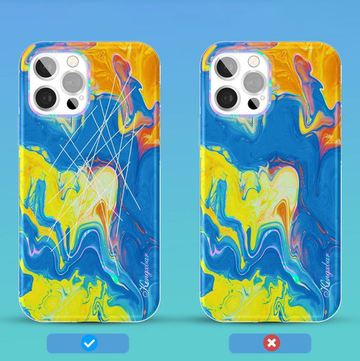 Kingxbar Watercolor Series color case for iPhone 12 Pro / iPhone 12 yellowblue - Cell phone cases and covers<<<HurtelXML