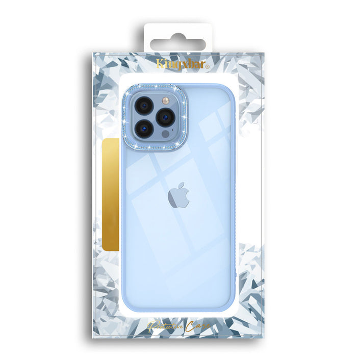 Kingxbar Sparkle Series case iPhone 13 Pro with crystals back cover blue