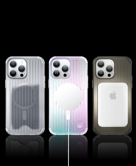 Kingxbar PQY Go Out Series magnetic case for iPhone 14 Plus MagSafe silver