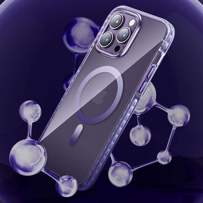 Kingxbar PQY Ice Crystal Series magnetic case for iPhone 14 Plus MagSafe silver