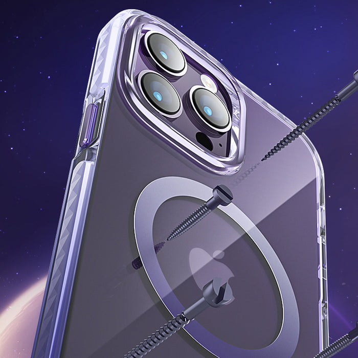 Kingxbar PQY Ice Crystal Series magnetic case for iPhone 14 Plus MagSafe silver