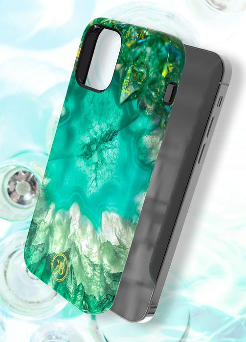 Kingxbar Agate Series case decorated printed Agate iPhone 12 mini red