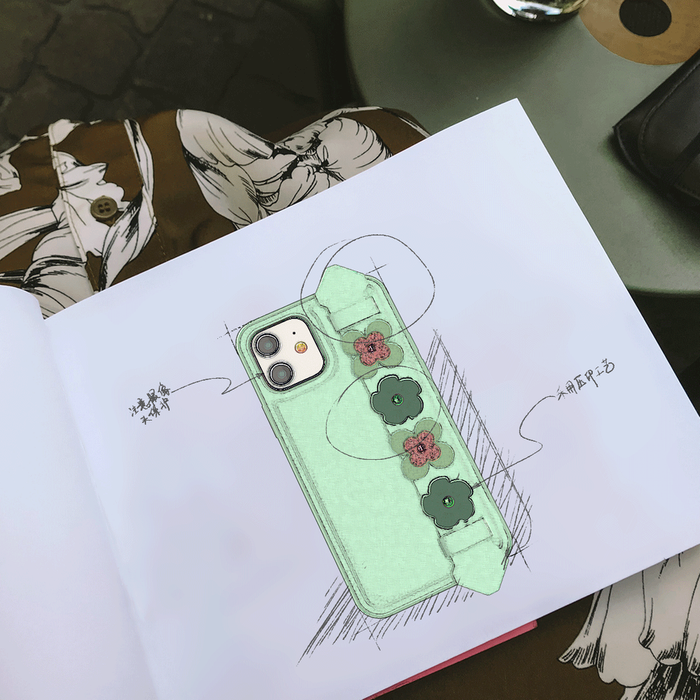 Kingxbar Sweet Series case decorated with original Swarovski crystals iPhone 12 mini green