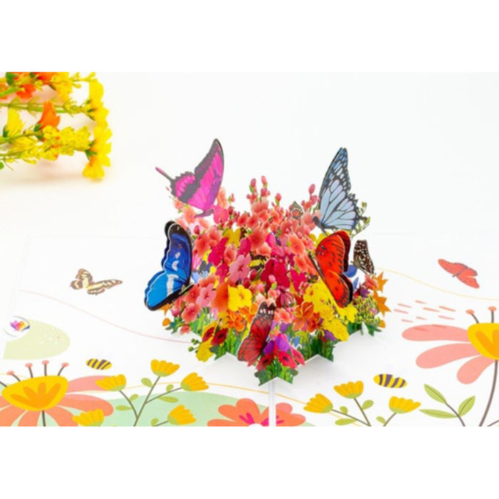 FLOWERS AND BUTTERFLIES POP-UP CARD "FLOWERS AND BUTTERFLIES" KIRIORI 10733