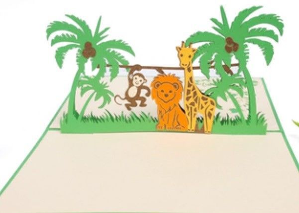 Kiriori Pop-up Greeting Card - Safari