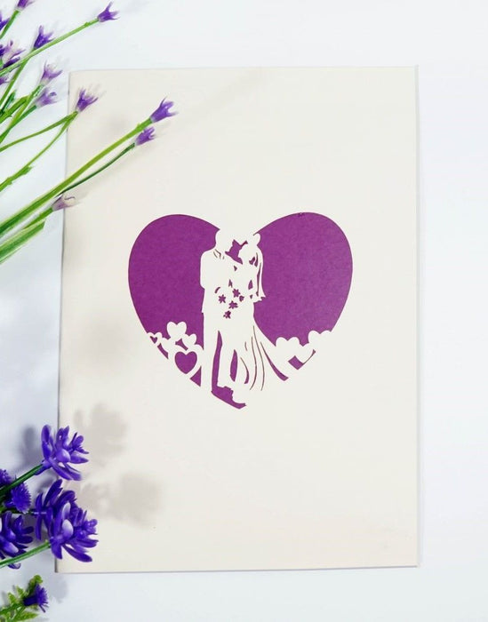 PURPLE WEDDING CARD POP-UP "PURPLE WEDDING" KIRIORI 10736