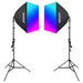 Kit Neewer NK800 two softboxes + bulbs RGB 24W 2700-6500K + tripods + barndoors - Lamps<<<Photo studio<<<Photo