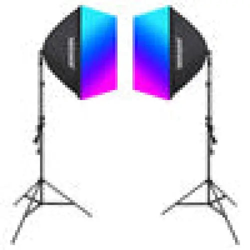 Kit Neewer NK800 two softboxes + bulbs RGB 24W 2700-6500K + tripods + barndoors - Lamps<<<Photo studio<<<Photo