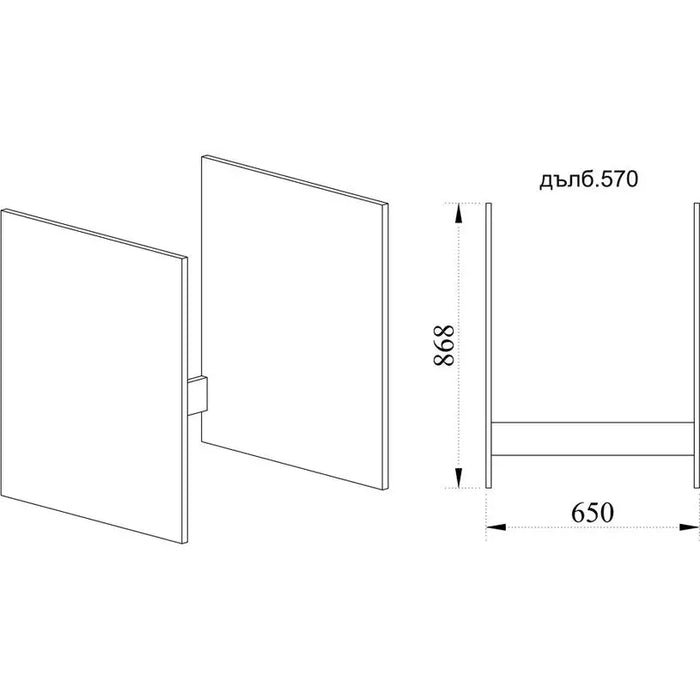 KITCHEN CABINET LOWER ROW FOR FREESTANDING WASHING MACHINE IRIM 65X57X87 CM. - Модулни кухни<<<Кухненски