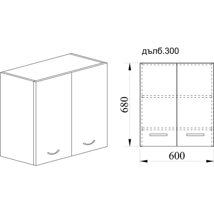 KITCHEN CABINET UPPER ROW FOR HOOD IRIM 60X30X68 CM - Модулни кухни<<<Кухненски мебели<<<Кухня<<<Praktiker