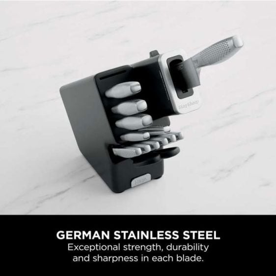 Kitchen knife set NINJA StaySharp K62014EUUK stainless steel 14 pcs built-in sharpener graphite block - Домакински