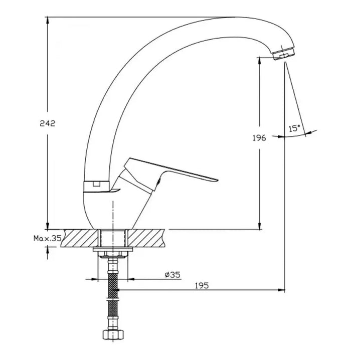 KITCHEN MIXER INTER CERAMIC LINEN HIGH - Смесители за кухня<<<Кухня<<<Praktiker&&&Кухненски