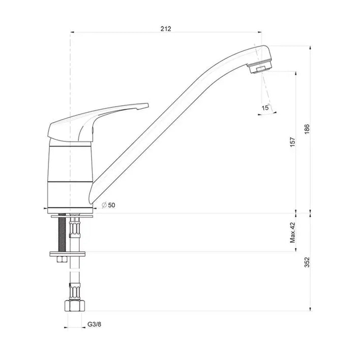 KITCHEN MIXER WITH GRANITE COVER LIGHT GRAY FAT 08905-1005 - Смесители за кухня<<<Кухня<<<Praktiker
