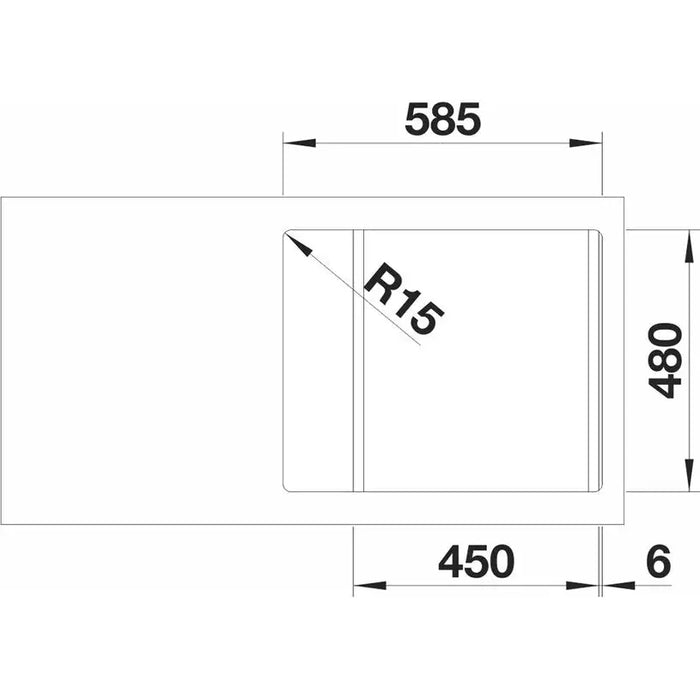 KITCHEN SINK BLANCO DINAS 45S MINI RIGHT 60X50 CM. - Кухненски мивки<<<Кухненски мивки<<<Кухня<<<Praktiker&&&Кухненски