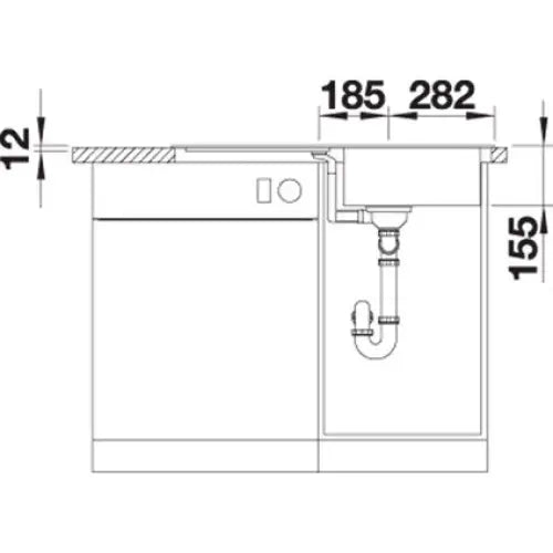 KITCHEN SINK BLANCO FLEX PRO 45S LEFT 86X48X15.5 - Кухненски мивки<<<Кухненски мивки<<<Кухня<<<Praktiker&&&Кухненски