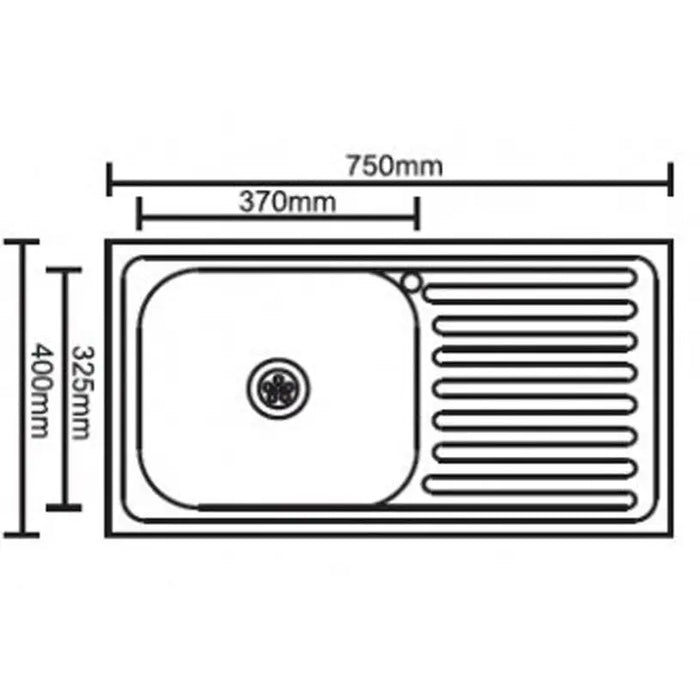 KITCHEN SINK INTER CERAMIC ICK 7540 RIGHT 75X40X15 CM. - Кухненски мивки<<<Кухненски