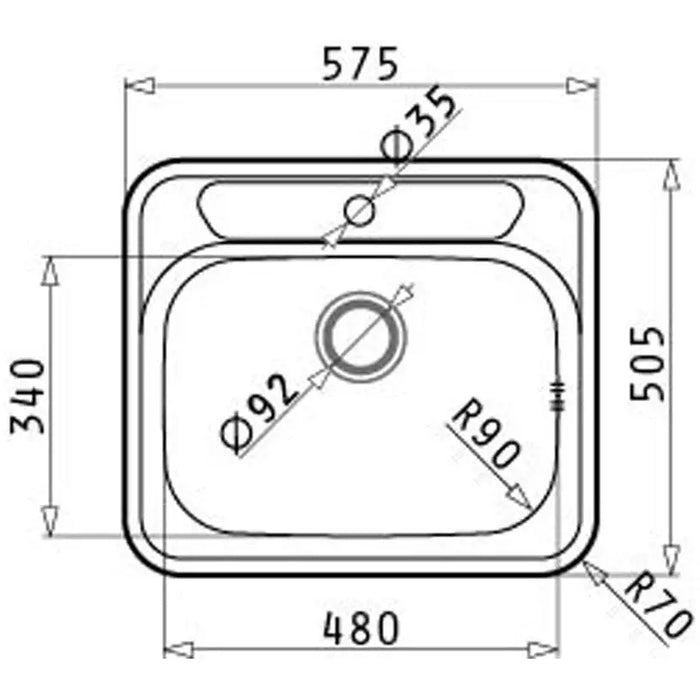 KITCHEN SINK PYRAMIS ATRIA 57.50X50.5X18 CM. - Кухненски мивки<<<Кухненски мивки<<<Кухня<<<Praktiker&&&Кухненски
