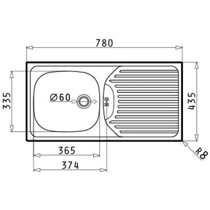 KITCHEN SINK PYRAMIS ET 78 78X43.5X15 CM. - Кухненски мивки<<<Кухненски мивки<<<Кухня<<<Praktiker&&&Кухненски