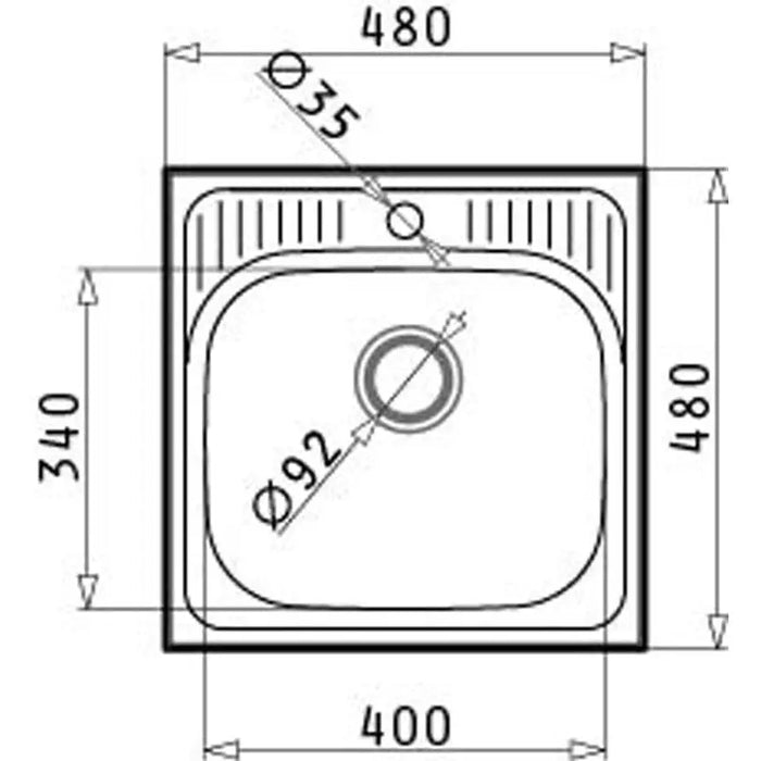 KITCHEN SINK PYRAMIS ET34 48X48X19 CM. - Кухненски мивки<<<Кухненски мивки<<<Кухня<<<Praktiker&&&Кухненски