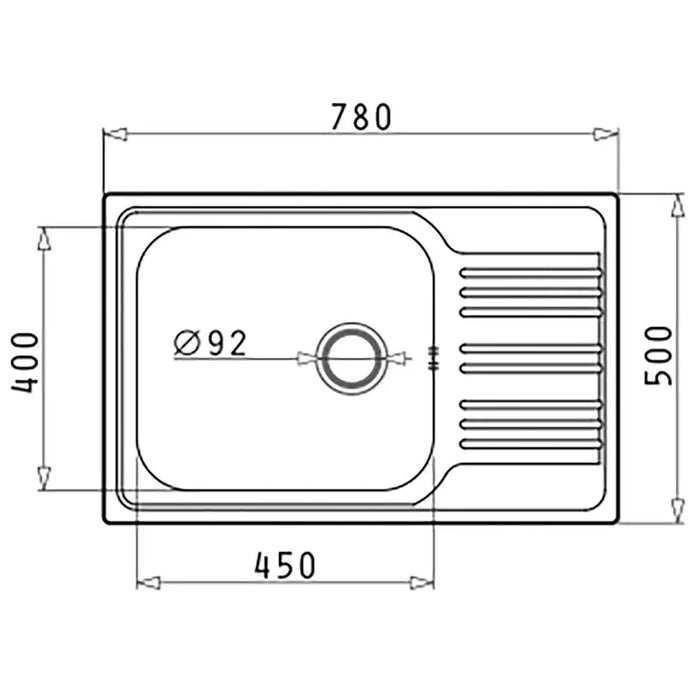 KITCHEN SINK PYRAMIS INSET 78X50 CM 1B1D Ф92 - Кухненски мивки<<<Кухненски мивки<<<Кухня<<<Praktiker