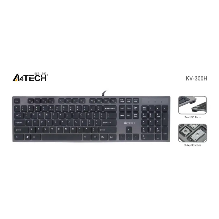 Клавиатура A4tech KV-300H 2 х USB порт - Клавиатури<<<Компютърна периферия<<<ValiAPI