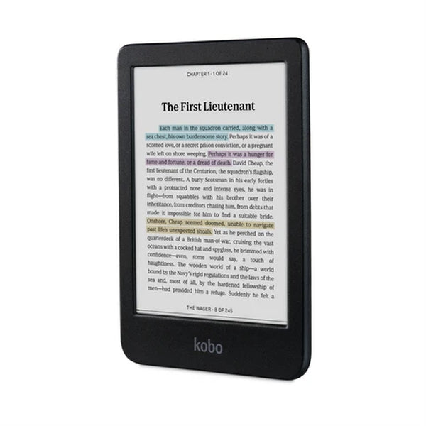 Kobo Clara Colour e-Book Reader, E Ink Kaleido touch screen 6 inch colour, 1448 x 1072 pixels, 16 GB, 1000 MHz/512 MB, 1 x USB C, Greutate 0.172 kg, Wireless Da, Comfort Light, 12 different fonts and over 50 font styles, Black