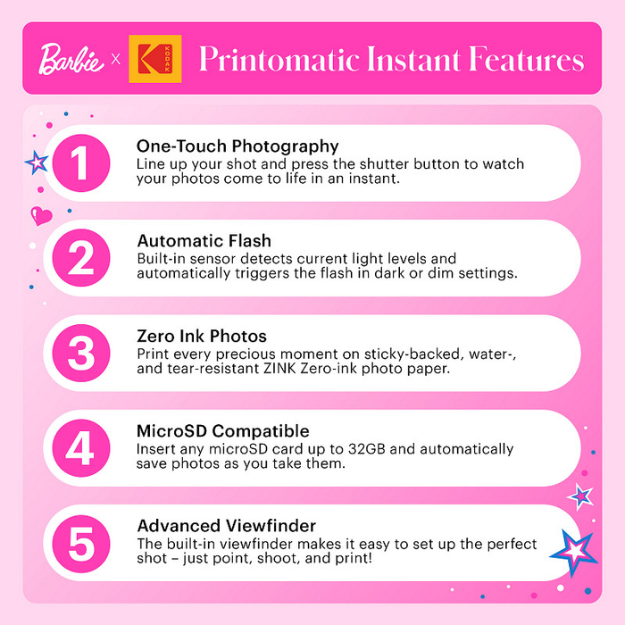 Kodak Printomatic Barbie Camera 2 Snapshot Camera