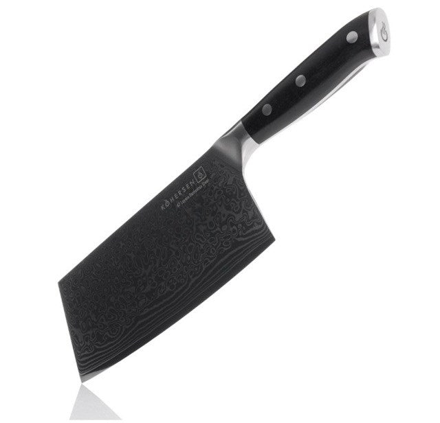 Cleaver Kohersen Elegance Ebony Wood Damascus steel cleaver 16.5 cm