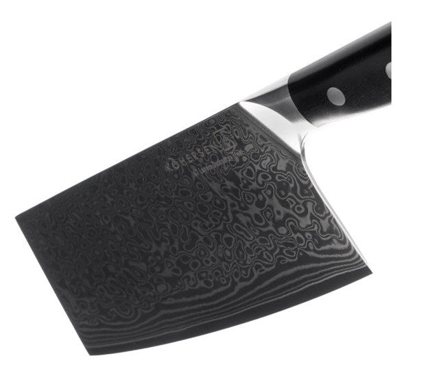 Cleaver Kohersen Elegance Ebony Wood Damascus steel cleaver 16.5 cm