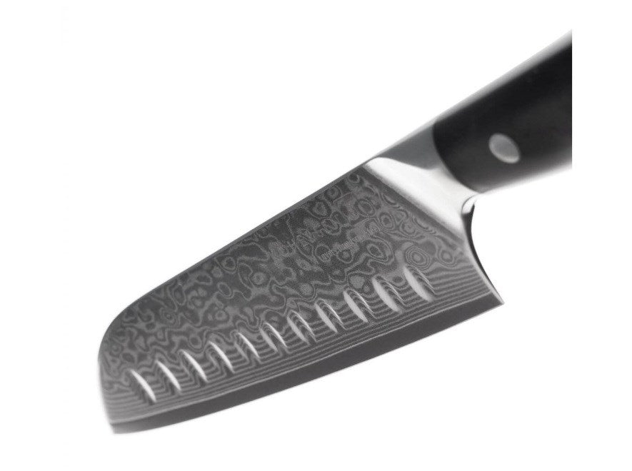 Kohersen Elegance Ebony Wood Santoku knife Damascus steel 12.7 cm