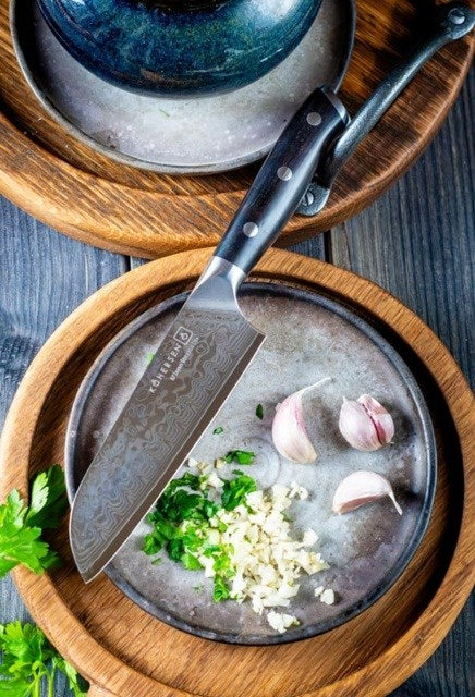 Chef Kohersen Elegance Ebony Wood Chef's knife Damascus steel 21.6 cm