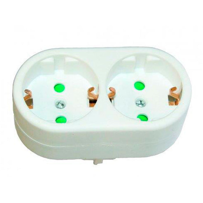 ADAPTER WITH TWO JACKS KONEKTO 2 JACKS WITH CHILD PROTECTION