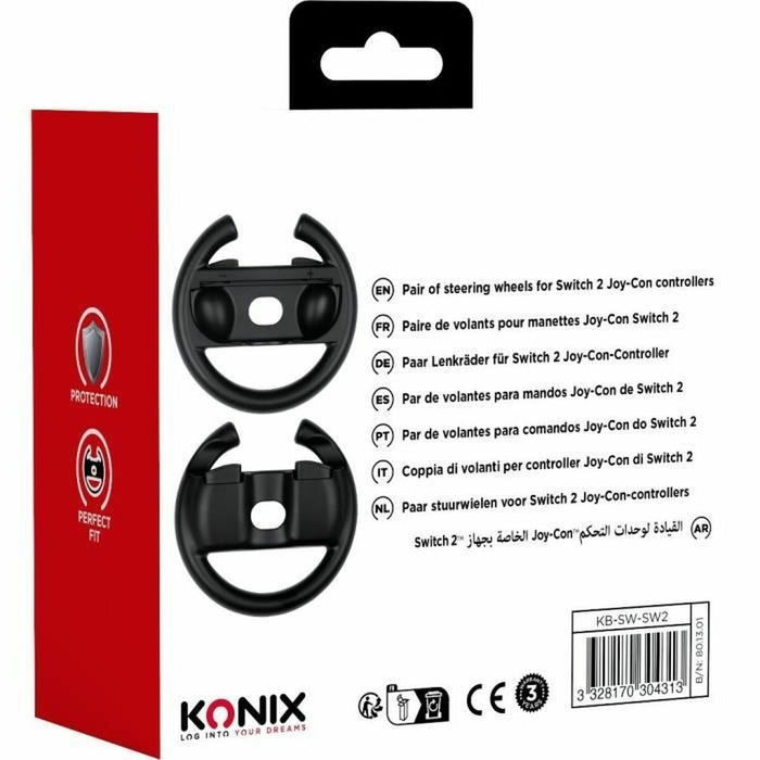 Steering wheel KONIX Black Nintendo Switch