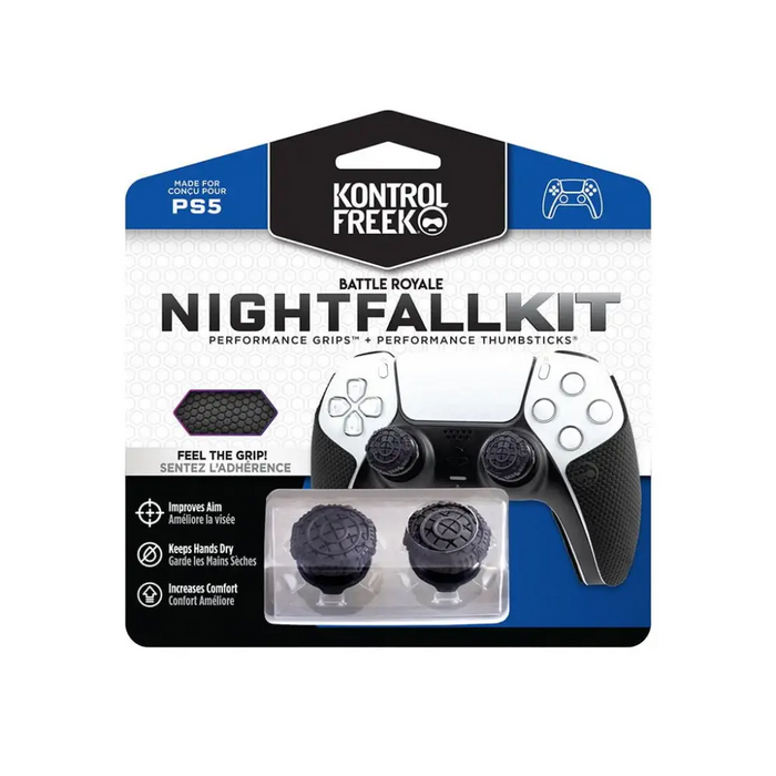 Kontrolfreek Performance Nightfall Kit PS5 accessory with interchangeable buttons and grips for DualSense included
