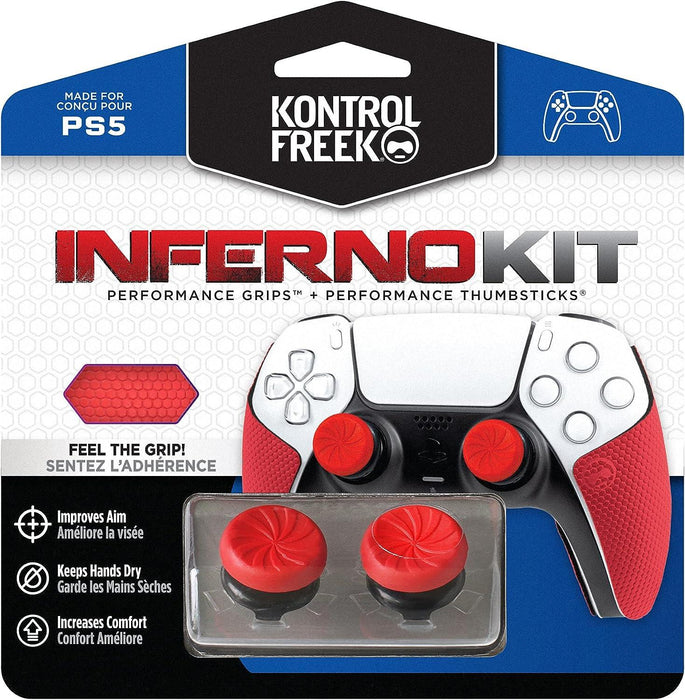 Kontrolfreek Performance Inferno Kit PS5 accessory with interchangeable buttons and grips for DualSense included