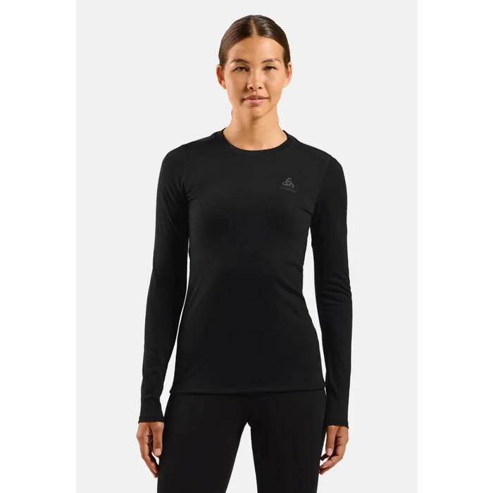 Koszulka damska ODLO Merino 160 BL Top Crew Neck l/s roz. M Czarna - Thermoactive underwearODM-BTE<<<Military