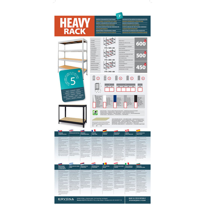 METAL RACK KOVONA HEAVY RACK 177X160X60 CM.