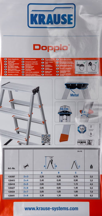 Krause Dopplo double-sided step ladder silver