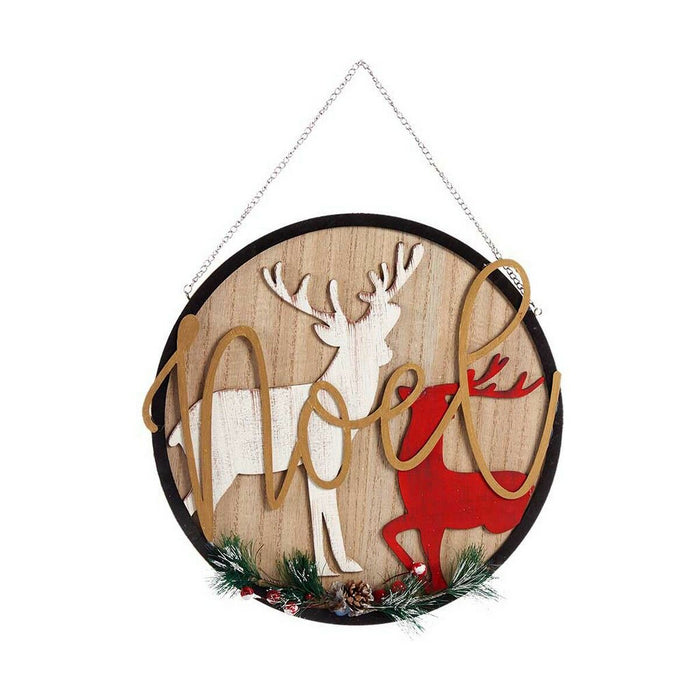 Christmas bauble Krist+ Noel White Black Red Reindeer 29 x 1 x 29 cm