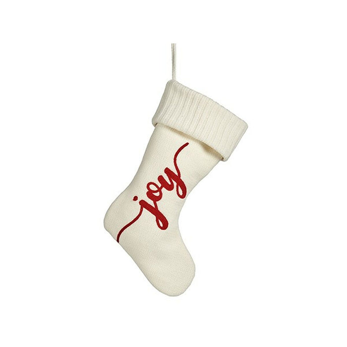 Christmas bauble Krist+ Joy White Red Cloth Christmas Stocking 28 x 4 x 46 cm (12 Units)