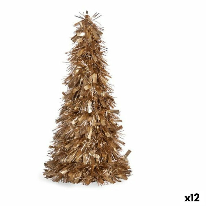 Christmas Tree Krist+ White Golden polypropylene PET Christmas Tree 27 x 45,5 x 27 cm Tinsel (12 Units)