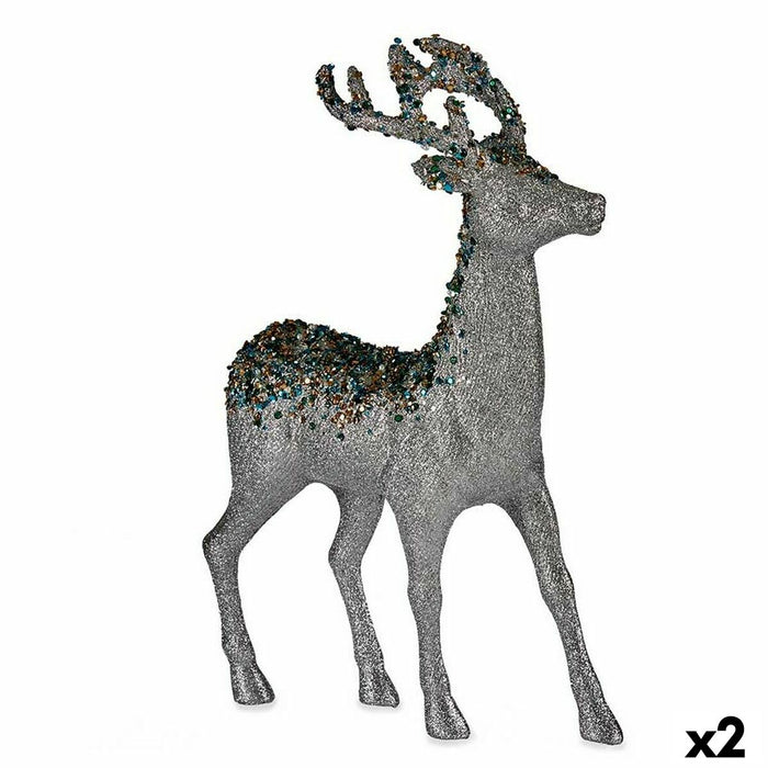 Christmas Reindeer Krist+ Silver Christmas Reindeer 15 x 45 x 30 cm (2 Units)