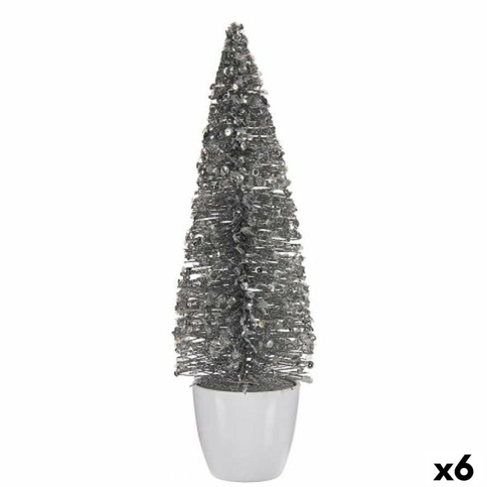 Christmas Tree Krist+ White Silver Plastic Christmas Tree 10 x 33 x 10 cm (6 Units)
