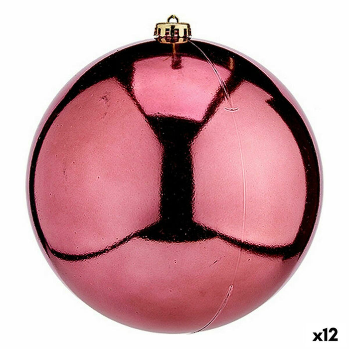 Christmas Bauble Krist+ Pink Plastic (12 Units)
